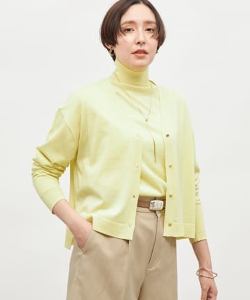 NOLLEY'S(ノーリーズ) 《手洗い可能》《アンサンブル対応》18G天竺ゆったりVネックカーディガン
