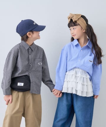 CIAOPANIC TYPY(チャオパニックティピー) 【KIDS】【FOX×TYPY】チェックオーバーシャツ
