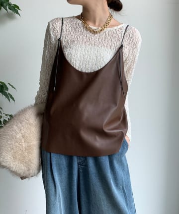 DOUDOU(ドゥドゥ) 【WEB限定】フェイクレザービスチェ
