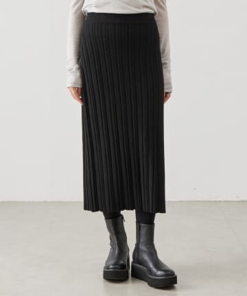 BEARDSLEY(ビアズリー) 《LEVAR》リブニットスカート（ブラック）
