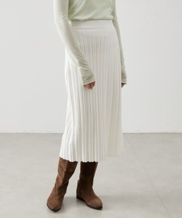 BEARDSLEY(ビアズリー) 《LEVAR》リブニットスカート(ホワイト)