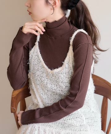 OUTLET(アウトレット) 【Kastane】テレコメロウハイネックロンTEE
