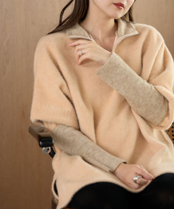OUTLET(アウトレット) 【Kastane】シャギージッププルオーバー