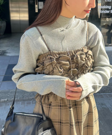 OUTLET(アウトレット) 【Kastane】ハイネック配色ニット