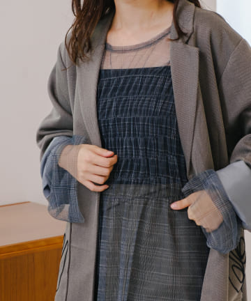OUTLET(アウトレット) 【Kastane】シャーリングチュールチェックインナー