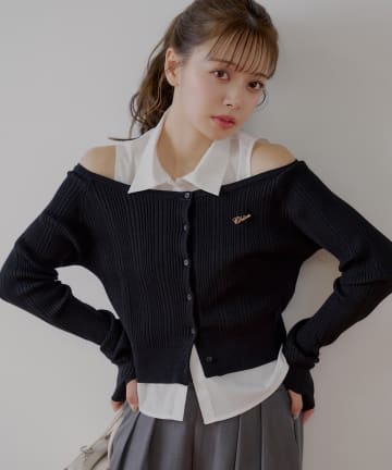 Chico(チコ) シャツレイヤード2way カーディガン