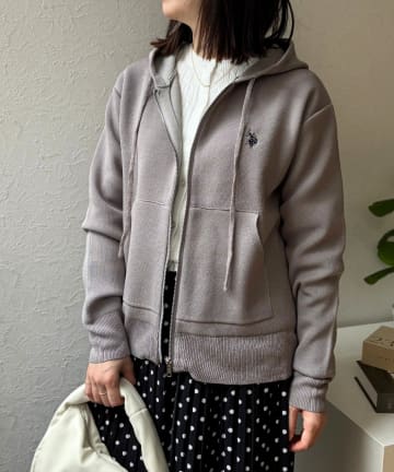 LOCUST(ローカスト) 【U.S.POLO ASSN.】 スウェットライクニットパーカー