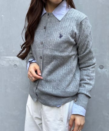 LOCUST(ローカスト) 【U.S.POLO ASSN.】 ケーブルニットカーデ