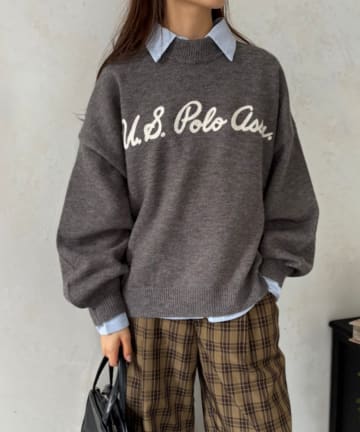 LOCUST(ローカスト) 【U.S.POLO ASSN.】 チェーン刺繍ニットプルオーバー
