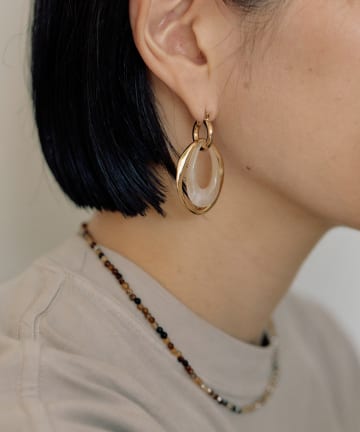 ear PAPILLONNER(イア パピヨネ) ダブルリングフープピアス