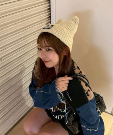 NICE CLAUP / OLIVE des OLIVE OUTLET(ナイスクラップ  / オリーブ デ オリーブ アウトレット) 【RMAF】ねこみみニット帽