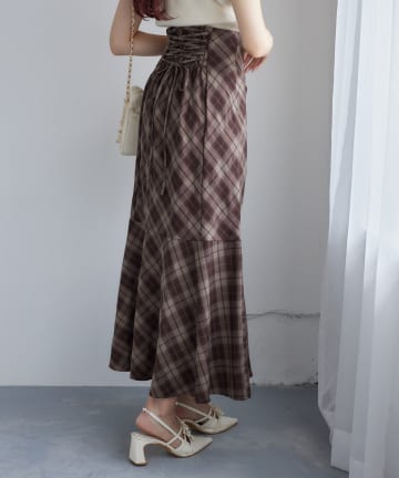 one after another NICE CLAUP(ワンアフターアナザー ナイスクラップ) WEB限定／【マイナス5キロ見え】後ろレースアップマーメイドスカート