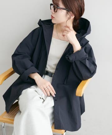 DISCOAT(ディスコート) 【WEB限定】ナイロンフードシャツブルゾン