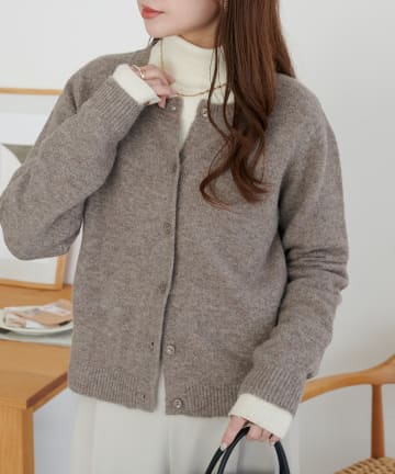 DISCOAT(ディスコート) 【WEB限定】クルーネックニットカーディガン