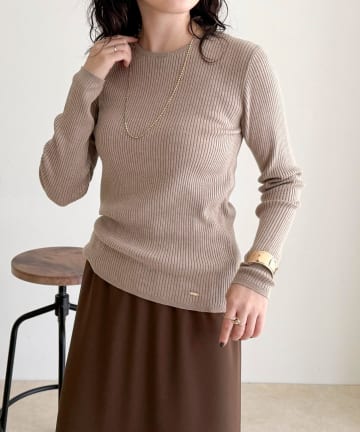 FREDY & GLOSTER(フレディ アンド グロスター) ウール混ベーシックリブニットプルオーバー