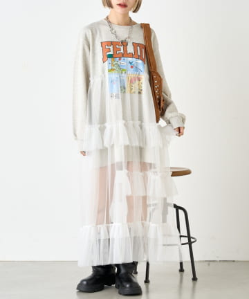 w closet(ダブルクローゼット) スウェットドッキングワンピース