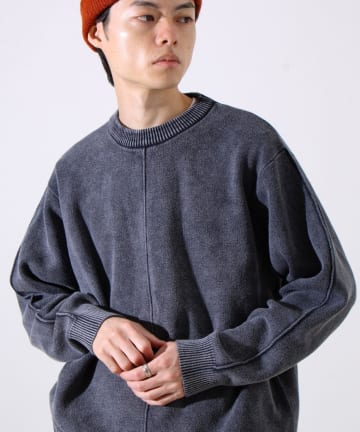 FREDY & GLOSTER(フレディ アンド グロスター) 【縫製が魅せる主役ディテール】表リンキングクルーニット アシッド加工