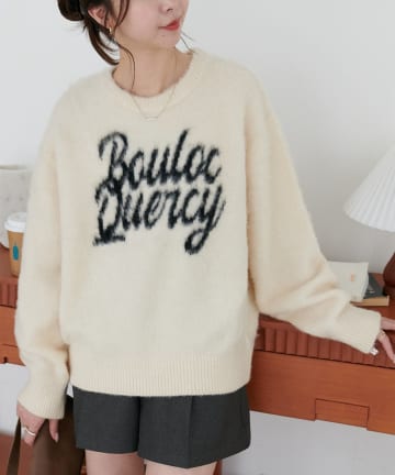 DISCOAT(ディスコート) 【着映えニット】フェザーヤーンロゴプルオーバー