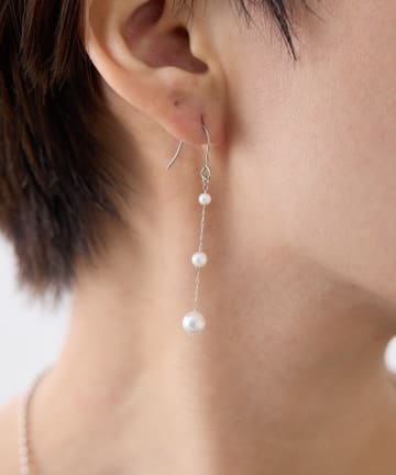 ear PAPILLONNER(イア パピヨネ) 《金属アレルギー対応/ステンレス》細チェーン×パールピアス