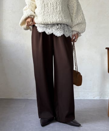 DOUDOU(ドゥドゥ) 【WEB限定】T/Rストレッチドロストパンツ