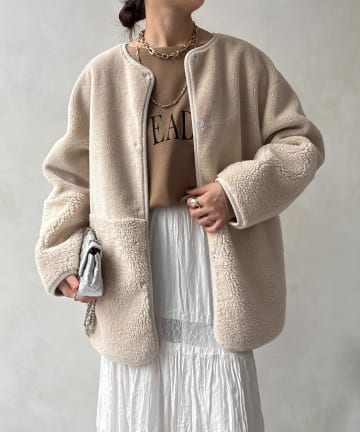 DOUDOU(ドゥドゥ) 【WEB限定】リバーシブルフェイクムートンコート