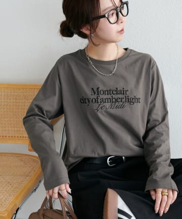 DISCOAT(ディスコート) シルケットロゴ刺繍ロンT