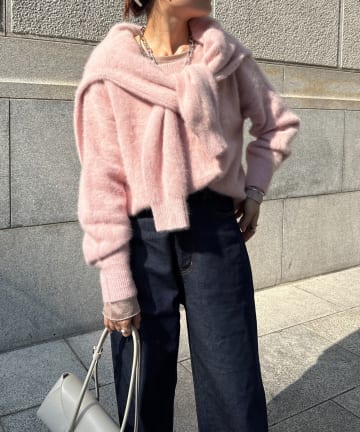 DOUDOU(ドゥドゥ) ファーカシミヤプルオーバー
