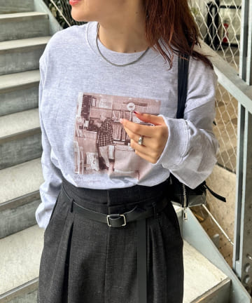 OUTLET(アウトレット) 【mystic】PARISフォトロングTシャツ