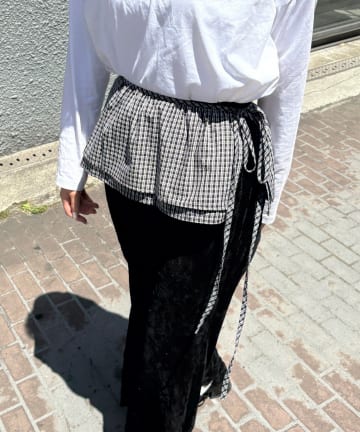 Lattice(ラティス) チェックマルチラップスカート