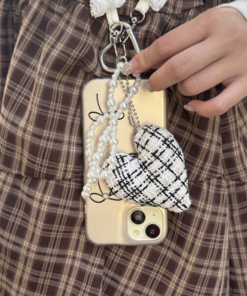 Lattice(ラティス) ツイードハートチャーム