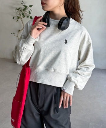 CPCM(シーピーシーエム) 【U.S. POLO ASSN.】クロップド裏毛プルオーバー