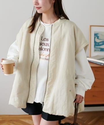 DISCOAT(ディスコート) アウター総選挙開催中!【袖取り外し可/軽量♪】デタッチャブル2WAYメモリーボンバージャケット《ユニセックス/身長別動画あり》