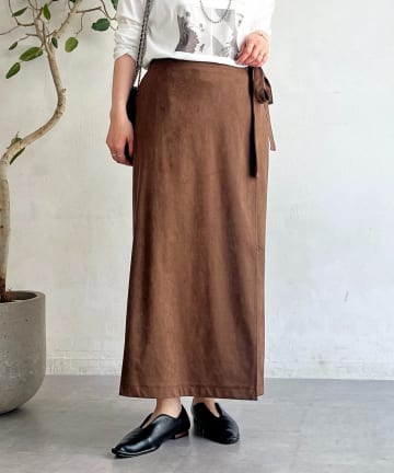 un dix cors(アンディコール) スエード風ラップスカート