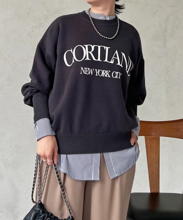 Croisiere(クロジエール) ロゴニットソープルオーバー