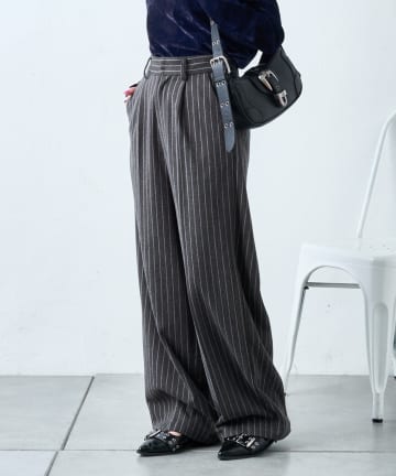 OUTLET(アウトレット) 【w closet】ストライプラインパンツ