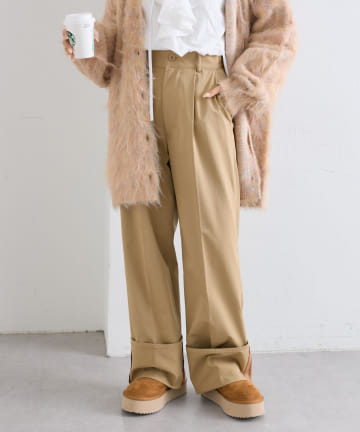 OUTLET(アウトレット) 【w closet】配色ステッチターンバックパンツ