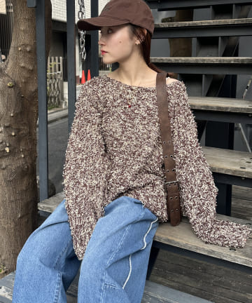 OUTLET(アウトレット) 【w closet】MIXループニットプルオーバー