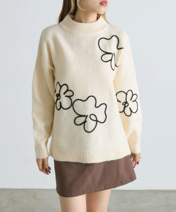 OUTLET(アウトレット) 【w closet】コードレースニットプルオーバー