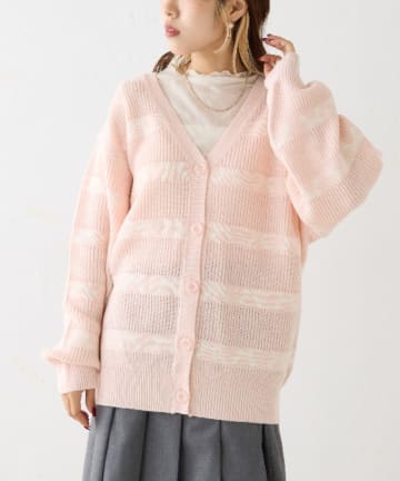 OUTLET(アウトレット) 【w closet】リボンビッグカーディガン