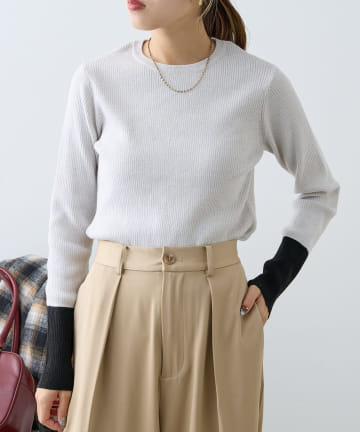 OUTLET(アウトレット) 【w closet】ラメ配色リブニット