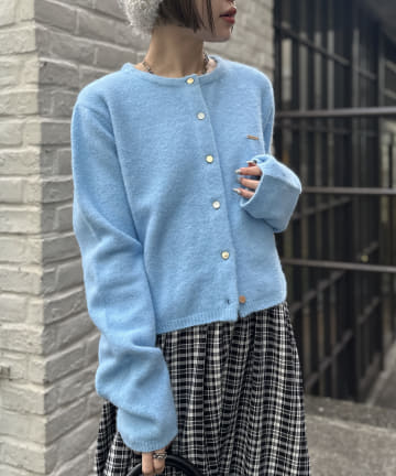 OUTLET(アウトレット) 【w closet】ロゴプレートニットカーディガン