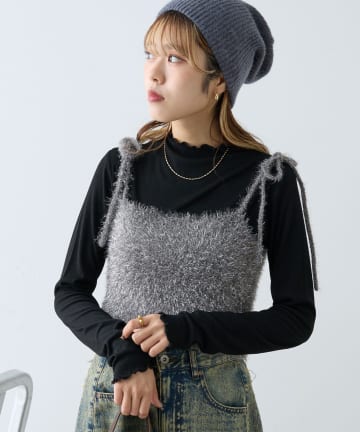 OUTLET(アウトレット) 【w closet】シアーテレコインナーカットソー