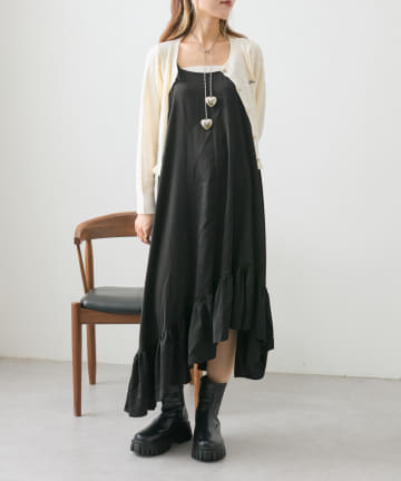OUTLET(アウトレット) 【w closet】イレヘムキャミワンピース