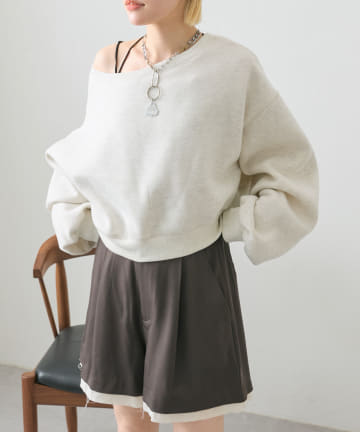 OUTLET(アウトレット) 【w closet】ワンショル裏起毛スウエット