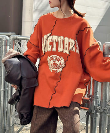 OUTLET(アウトレット) 【w closet】メロウ配色ロゴスウェット
