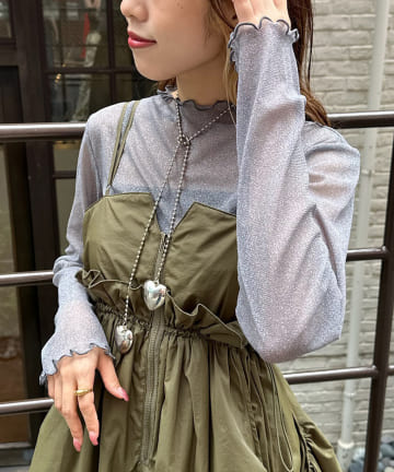 OUTLET(アウトレット) 【w closet】ラメチュール長袖プルオーバー