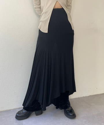 OUTLET(アウトレット) 【Pasterip】Irregular hem cut skirt