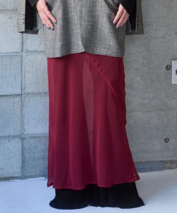 OUTLET(アウトレット) 【Pasterip】Organdy layering skirt