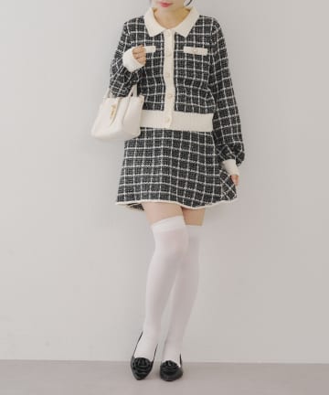 NICE CLAUP / OLIVE des OLIVE OUTLET(ナイスクラップ  / オリーブ デ オリーブ アウトレット) 【RMAF】ツイードニットセットアップ