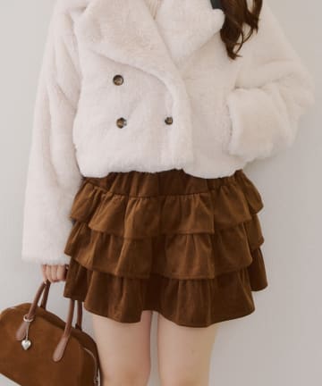 NICE CLAUP / OLIVE des OLIVE OUTLET(ナイスクラップ  / オリーブ デ オリーブ アウトレット) 【RMAF】ベロアティアードスカート